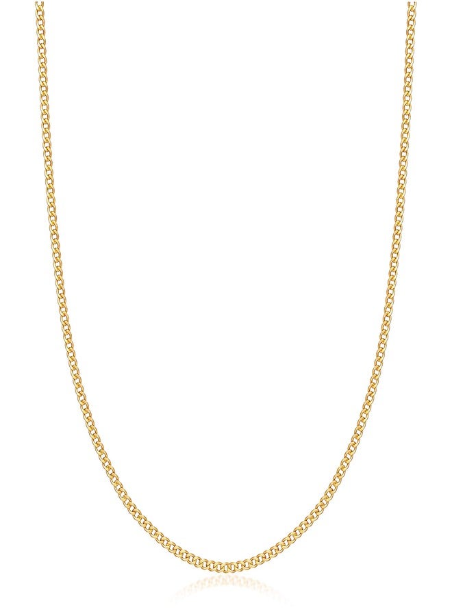 Barzel 18K Gold Plated Curb/Cuban Link Chain Necklace 2MM, 3MM, 4MM, 5MM For Women or Men - Made In Brazil (2MM Gold, 24 Inches) - Image 1